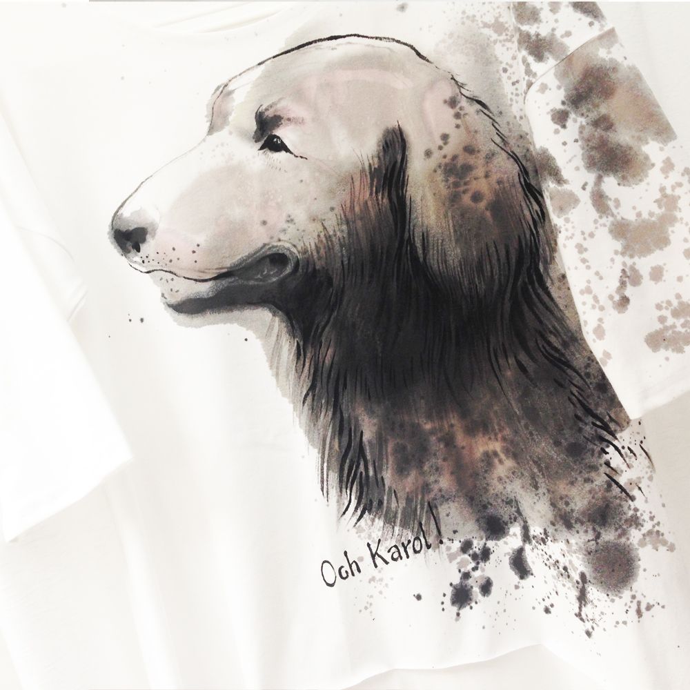 Och Karol - bluzka kobieca ręcznie malowana z motywem psa