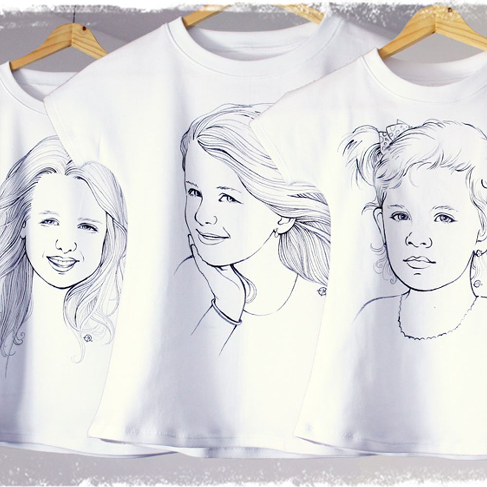 Trzy córki - koszulki ręcznie malowane