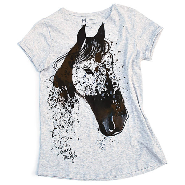 Ręcznie malowana bluzka kobieca z koniem Appaloosa